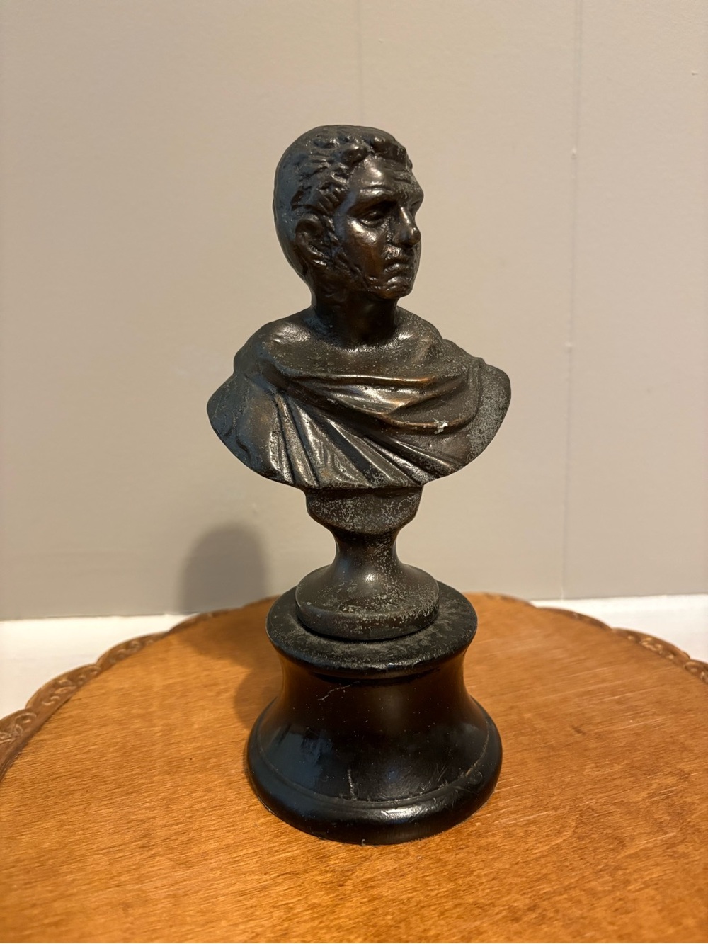 Vintage Black Bronze-Effect Bust Sculpture